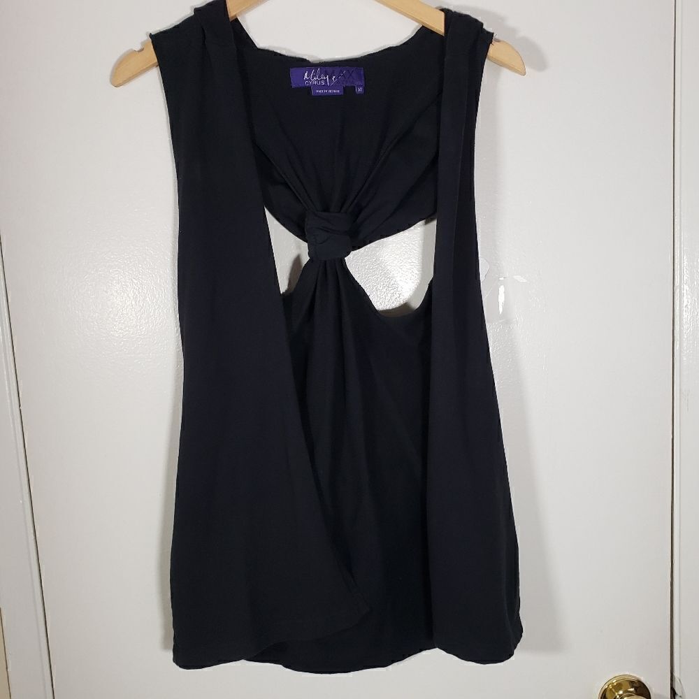 Miley Cyrus Max Azria Black Hooded Casual Venst Size M